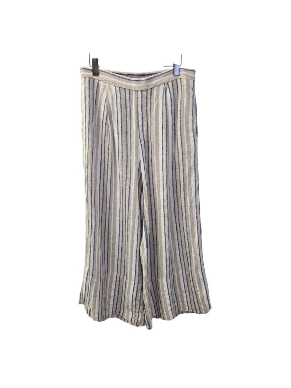 Banana Republic Linen Blend Striped Wide Leg Crop Pants Size Medium
